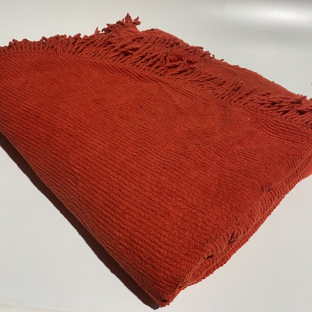 BLANKET, Bedspread - Chenille Red Single